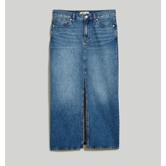 Madewell Women's Denim Mid-Rise Maxi Skirt in Pratt Wash Pratt Wash size 33 - Picture 16 of 16